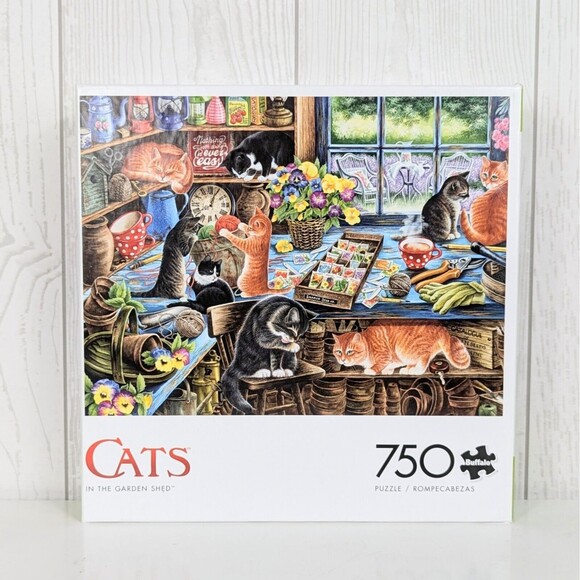 Buffalo Games Other - Cat Jigsaw Puzzle Buffalo Games 750 Pieces Cats In The Garden Shed